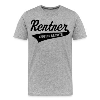 Rentner Gegen Rechts (Rente / Ruhestand / Black) - Männer Premium Bio T-Shirt - Grau meliert - Vorne - Damien (186cm)