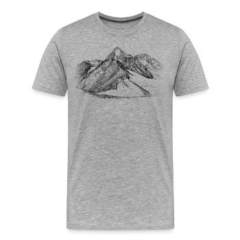 Silhouette de Königspitze Ortles-Alps design - T-shirt bio Premium Homme - gris chiné - Devant - Damien (186cm)