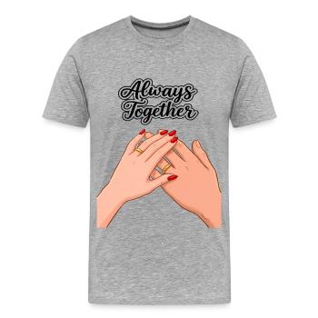 Toujours ensemble : mains avec alliances - T-shirt bio Premium Homme - gris chiné - Devant - Damien (186cm)