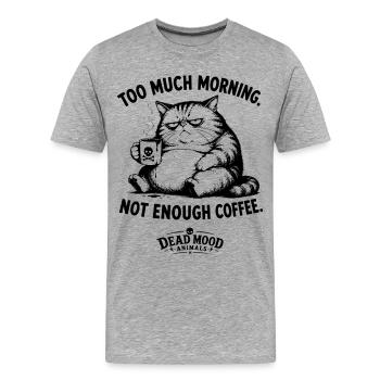 Mème Drôle de Café | Sort sarcastique du chat - T-shirt bio Premium Homme - gris chiné - Devant - Damien (186cm)