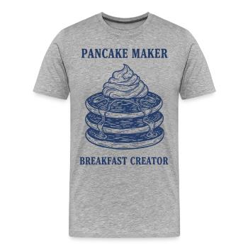 Petit déjeuner Créateur de crêpes Créateur de petit-déjeuner drôle - T-shirt bio Premium Homme - gris chiné - Devant - Damien (186cm)