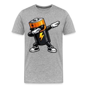 Batterie de tamponnage - T-shirt bio Premium Homme - gris chiné - Devant - Damien (186cm)