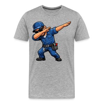 Gardien de toilette - T-shirt bio Premium Homme - gris chiné - Devant - Damien (186cm)