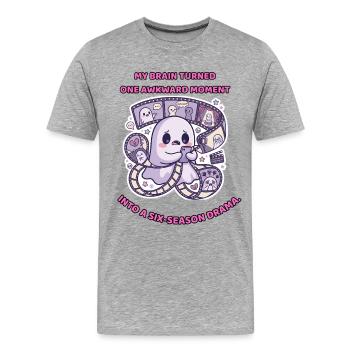 Un moment gênant, six saisons de drame - T-shirt bio Premium Homme - gris chiné - Devant - Damien (186cm)