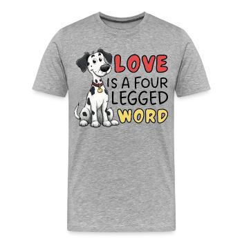 L’amour dalmate est un mot à quatre lettres - T-shirt bio Premium Homme - gris chiné - Devant - Damien (186cm)