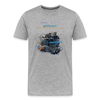 Signal After Midnight Électronique nocturne - T-shirt bio Premium Homme - gris chiné - Devant - Damien (186cm)