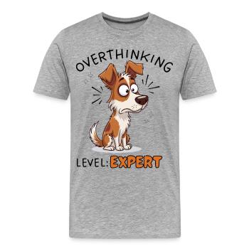 Jack Russell réfléchit trop à la conception experte des chiens - T-shirt bio Premium Homme - gris chiné - Devant - Damien (186cm)