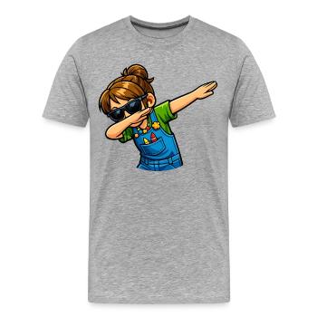 Enseignante de maternelle en dabing - T-shirt bio Premium Homme - gris chiné - Devant - Damien (186cm)