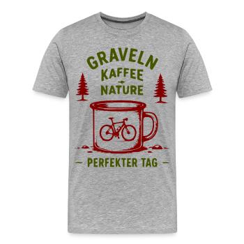 Graveln Kaffee Nature Bike - Männer Premium Bio T-Shirt - Grau meliert - Vorne - Damien (186cm)
