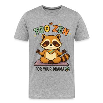 À Zen pour ton raton laveur dramatique - T-shirt bio Premium Homme - gris chiné - Devant - Damien (186cm)