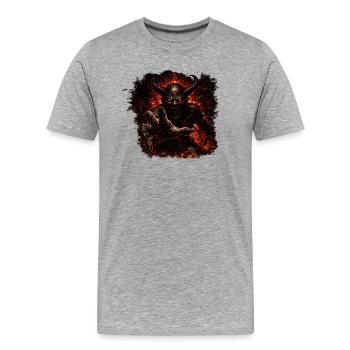 Démon infernal – Horreur du feu infernal | Dark Fantasy - T-shirt bio Premium Homme - gris chiné - Devant - Damien (186cm)