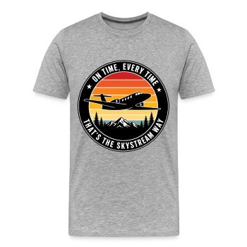 À chaque fois que Pilot Airplane Rétro - T-shirt bio Premium Homme - gris chiné - Devant - Damien (186cm)