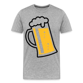 Maßkrug (bière / mug à bière / verre à bière / R /\/ 2C) - T-shirt bio Premium Homme - gris chiné - Devant - Damien (186cm)