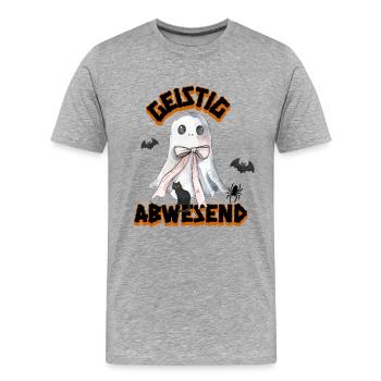 Mentalement absent | Chemise drôle d’Halloween - T-shirt bio Premium Homme - gris chiné - Devant - Damien (186cm)
