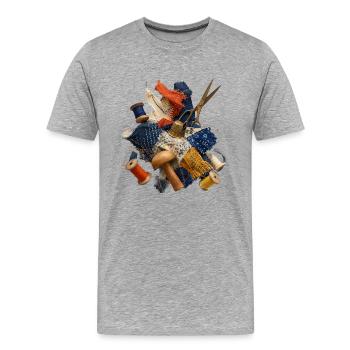 Art de la réparation visible - T-shirt bio Premium Homme - gris chiné - Devant - Damien (186cm)