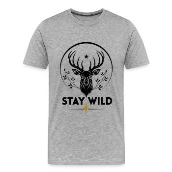 Nature Sauvage des Orignaux - T-shirt bio Premium Homme - gris chiné - Devant - Damien (186cm)