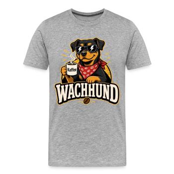 Wachhund Kaffee Rottweiler Kaffeeliebhaber - Männer Premium Bio T-Shirt - Grau meliert - Vorne - Damien (186cm)