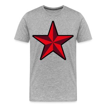 Red Star (Revolution / Outline / 3C) - Men's Premium Organic T-Shirt - heather grey - Front - Damien (186cm)