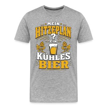 Mein Hitzeplan Kühles Bier Biertrinker - Männer Premium Bio T-Shirt - Grau meliert - Vorne - Damien (186cm)