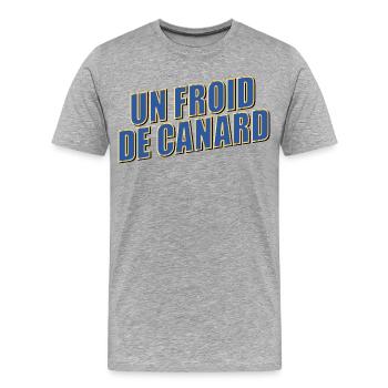 Hiver Froid Canard - T-shirt bio Premium Homme - gris chiné - Devant - Damien (186cm)