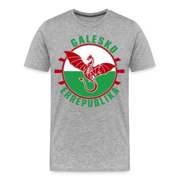 Galesko Errepublika - République galloise - T-shirt bio Premium Homme - gris chiné - Devant - Damien (186cm)