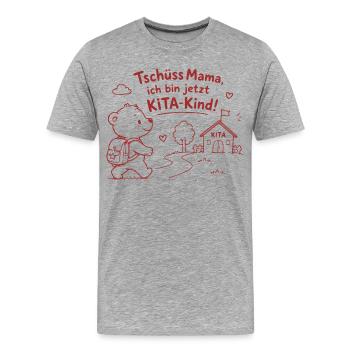 KITA-Abenteuer mit Teddy - Männer Premium Bio T-Shirt - Grau meliert - Vorne - Damien (186cm)