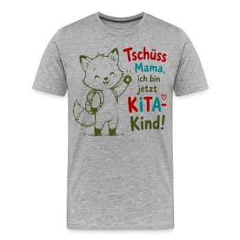 Kita Abschiedskind - Männer Premium Bio T-Shirt - Grau meliert - Vorne - Damien (186cm)