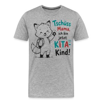 Kita Abschied – Kleiner Fuchs - Männer Premium Bio T-Shirt - Grau meliert - Vorne - Damien (186cm)
