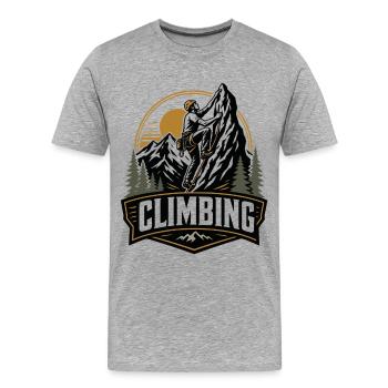 Climbing Vintage Climber Mountain Outdoor - Männer Premium Bio T-Shirt - Grau meliert - Vorne - Damien (186cm)