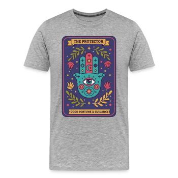 Spirituality Sacred Geometry The Protector - Men's Premium Organic T-Shirt - heather grey - Front - Damien (186cm)