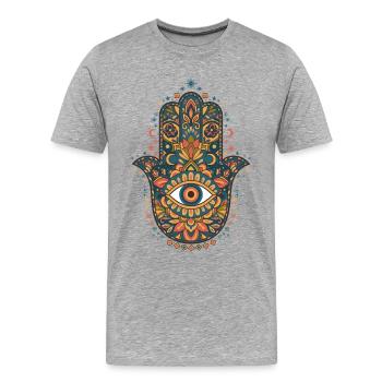 Spiritualität Heilige Geometrie Zen-Symbol - Männer Premium Bio T-Shirt - Grau meliert - Vorne - Damien (186cm)