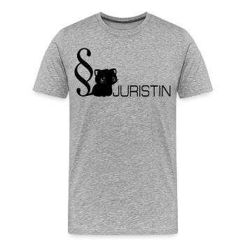 Jura Katze Juristin - Männer Premium Bio T-Shirt - Grau meliert - Vorne - Damien (186cm)