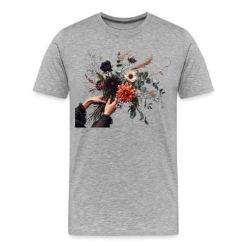 Nocturnal bouquet of dahlias - Men's Premium Organic T-Shirt - heather grey - Front - Damien (186cm)