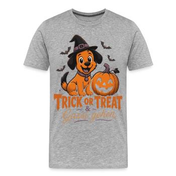 Halloween Kürbis-Gang - Männer Premium Bio T-Shirt - Grau meliert - Vorne - Damien (186cm)