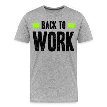 Neon-limettengrüner geometrischer Farbausbruch - Männer Premium Bio T-Shirt - Grau meliert - Vorne - Damien (186cm)