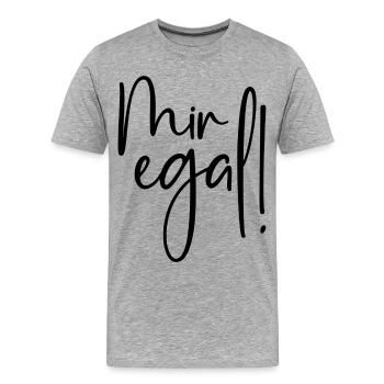 Mir egal - Männer Premium Bio T-Shirt - Grau meliert - Vorne - Damien (186cm)