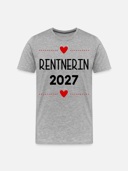 Pension, Pensioner 2027 Heart - Men's Premium Organic T-Shirt - heather grey
