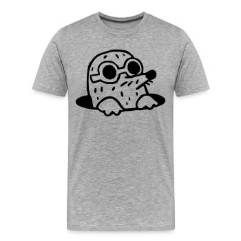 cool Mole - Men's Premium Organic T-Shirt - heather grey - Front - Damien (186cm)