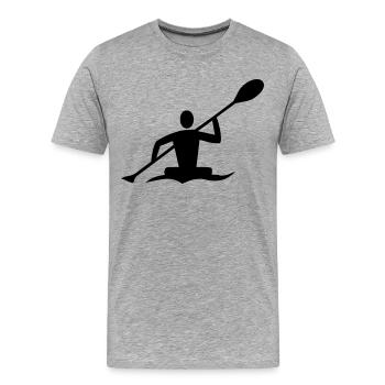 Canoë - T-shirt bio Premium Homme - gris chiné - Devant - Damien (186cm)