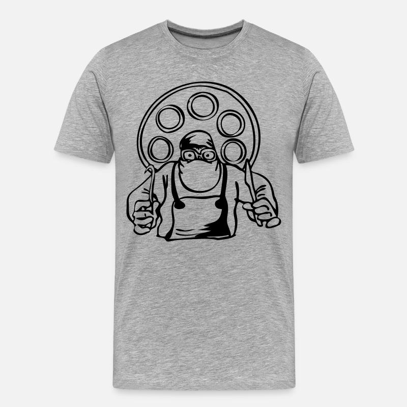 Chirurg - Männer Premium Bio T-Shirt - Grau meliert