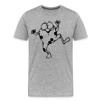 Lustiger Frosch - Männer Premium Bio T-Shirt - Grau meliert - Vorne - Damien (186cm)