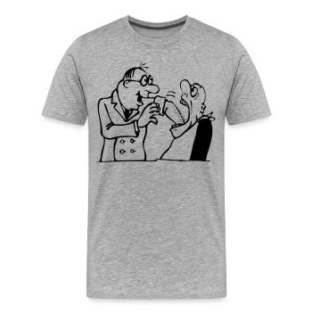 Dentiste - T-shirt bio Premium Homme - gris chiné - Devant - Damien (186cm)