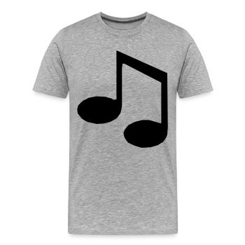 Musiknote - Männer Premium Bio T-Shirt - Grau meliert - Vorne - Damien (186cm)