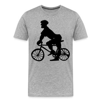 Fahrrad Polizei / Fahrrad Macho - Männer Premium Bio T-Shirt - Grau meliert - Vorne - Damien (186cm)