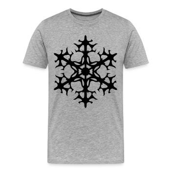 Schneestern - Männer Premium Bio T-Shirt - Grau meliert - Vorne - Damien (186cm)
