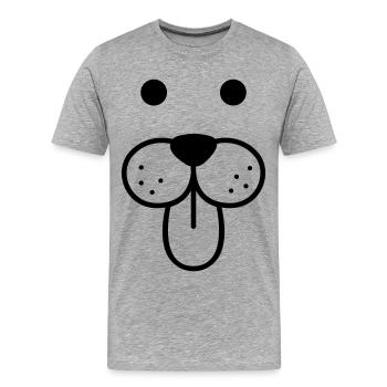doggy face - T-shirt bio Premium Homme - gris chiné - Devant - Damien (186cm)