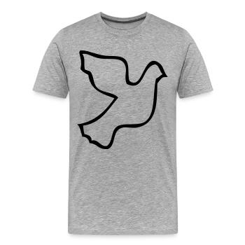 Colombe de la paix - T-shirt bio Premium Homme - gris chiné - Devant - Damien (186cm)
