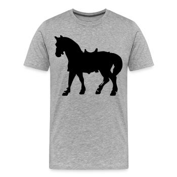 Cheval - T-shirt bio Premium Homme - gris chiné - Devant - Damien (186cm)
