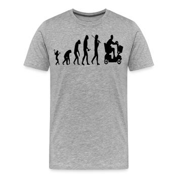 Scooter de mobilité évolution des personnes handicapées # - T-shirt bio Premium Homme - gris chiné - Devant - Damien (186cm)
