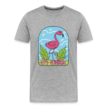 Let's Flamingle TShirt Flamingo pink pink gift - Men's Premium Organic T-Shirt - heather grey - Front - Damien (186cm)